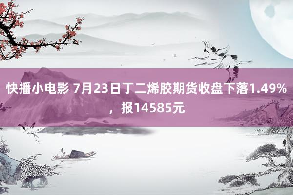 快播小电影 7月23日丁二烯胶期货收盘下落1.49%，报14585元