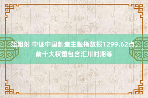 姐姐射 中证中国制造主题指数报1299.62点，前十大权重包含汇川时期等