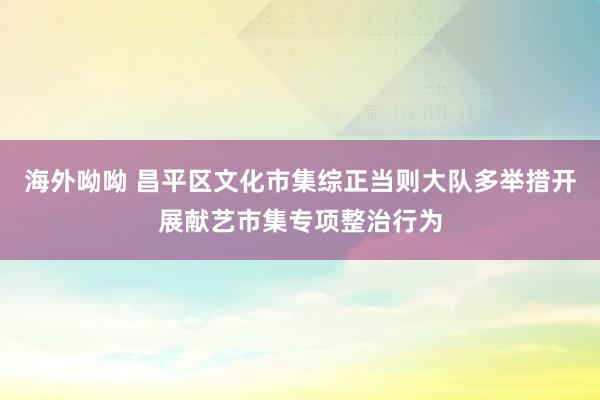 海外呦呦 昌平区文化市集综正当则大队多举措开展献艺市集专项整治行为