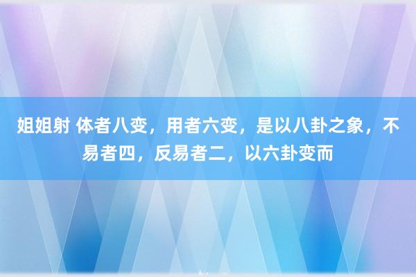 姐姐射 体者八变，用者六变，是以八卦之象，不易者四，反易者二，以六卦变而