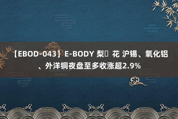 【EBOD-043】E-BODY 梨々花 沪锡、氧化铝、外洋铜夜盘至多收涨超2.9%