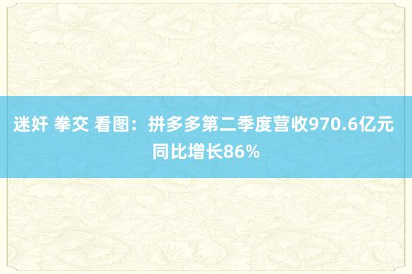 迷奸 拳交 看图：拼多多第二季度营收970.6亿元 同比增长86%