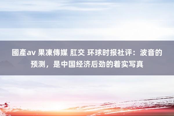 國產av 果凍傳媒 肛交 环球时报社评：波音的预测，是中国经济后劲的着实写真