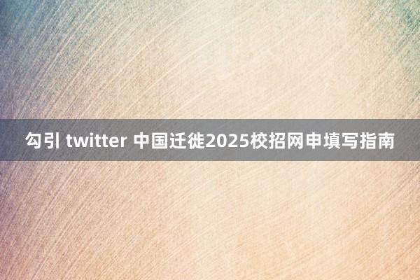 勾引 twitter 中国迁徙2025校招网申填写指南