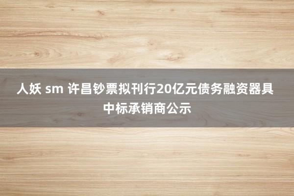 人妖 sm 许昌钞票拟刊行20亿元债务融资器具 中标承销商公示