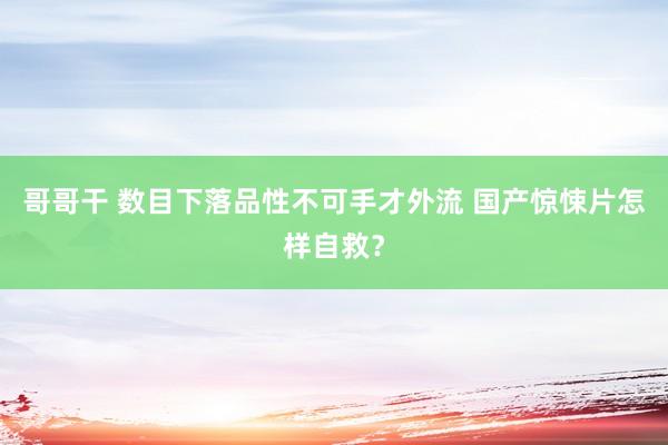 哥哥干 数目下落品性不可手才外流 国产惊悚片怎样自救？